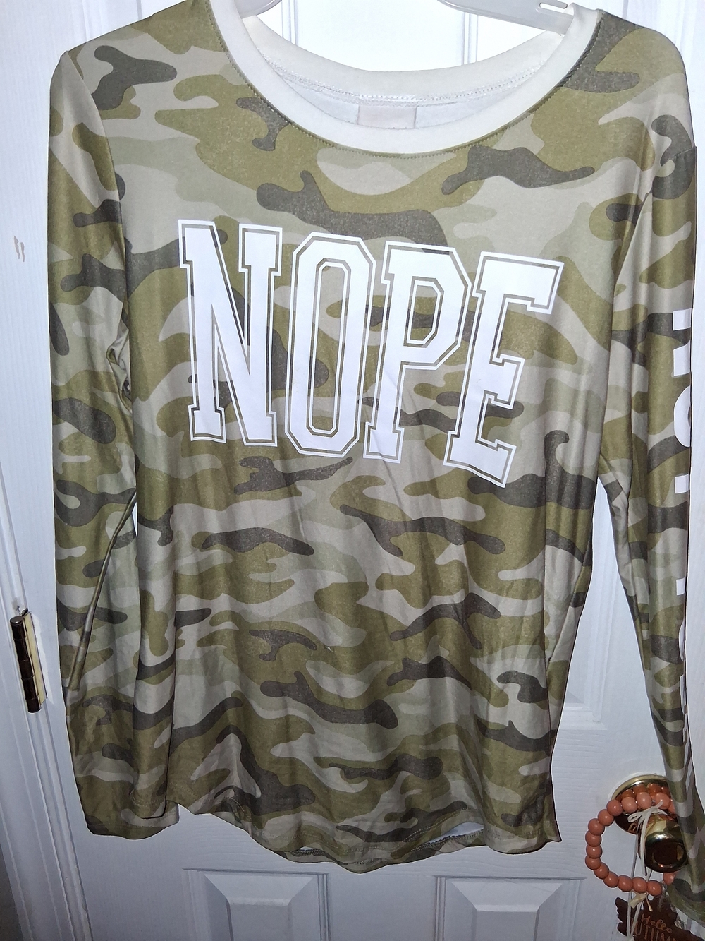 NOPE Camo Long Sleeve Tee - Olive/Beige